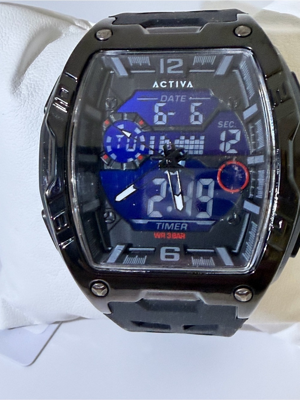 Activa Venzis Men’s Black Digital Sports Watch With Light Up Dial 50mm